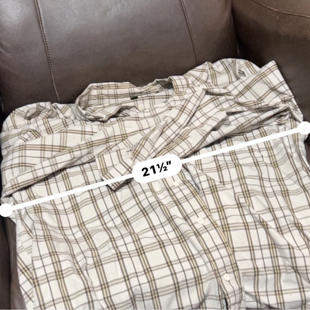 Timberland Mens Plaid Button Up Shirt White Brown Extra Large - Picture 5 of 7